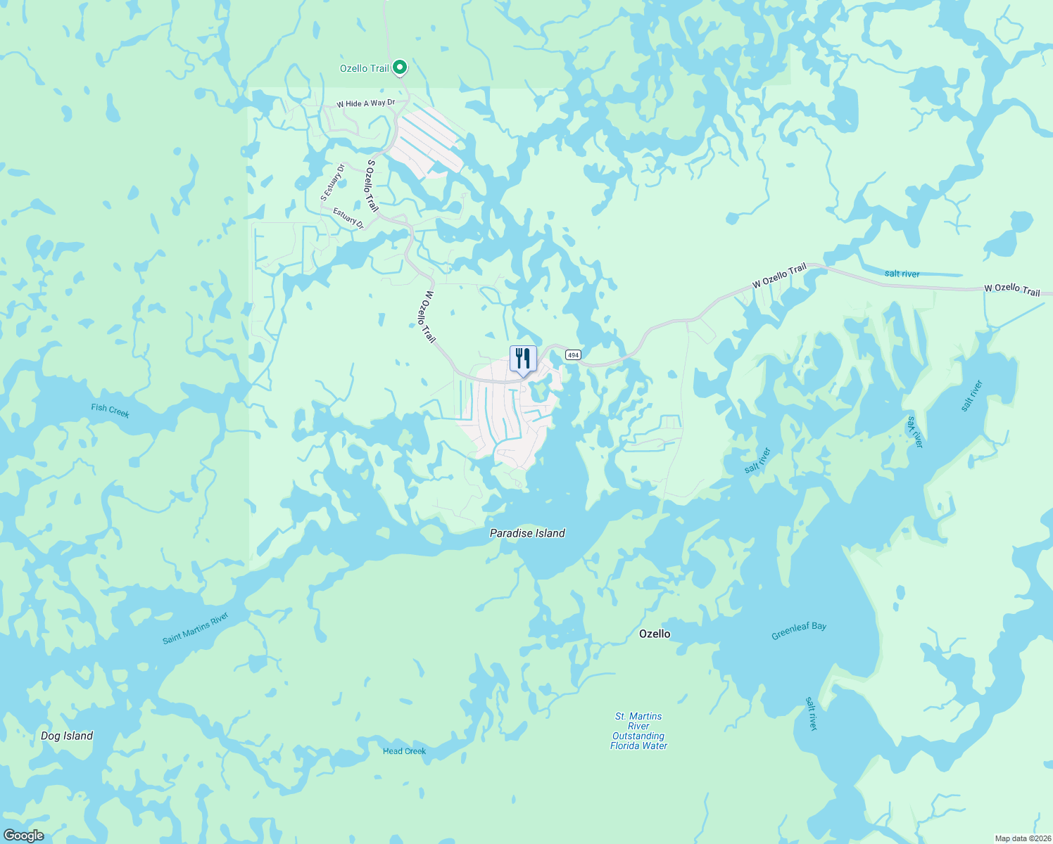 map of restaurants, bars, coffee shops, grocery stores, and more near 2221 South Waterman Drive in Crystal River