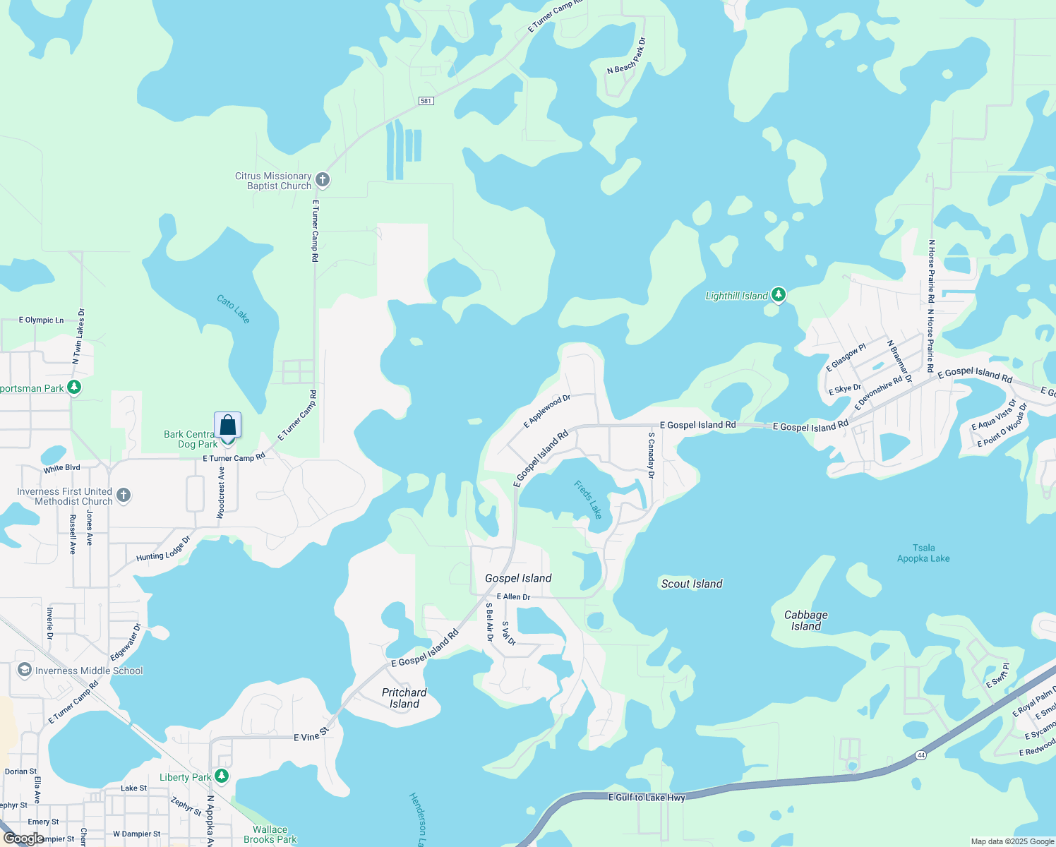 map of restaurants, bars, coffee shops, grocery stores, and more near 7415 East Applewood Drive in Inverness