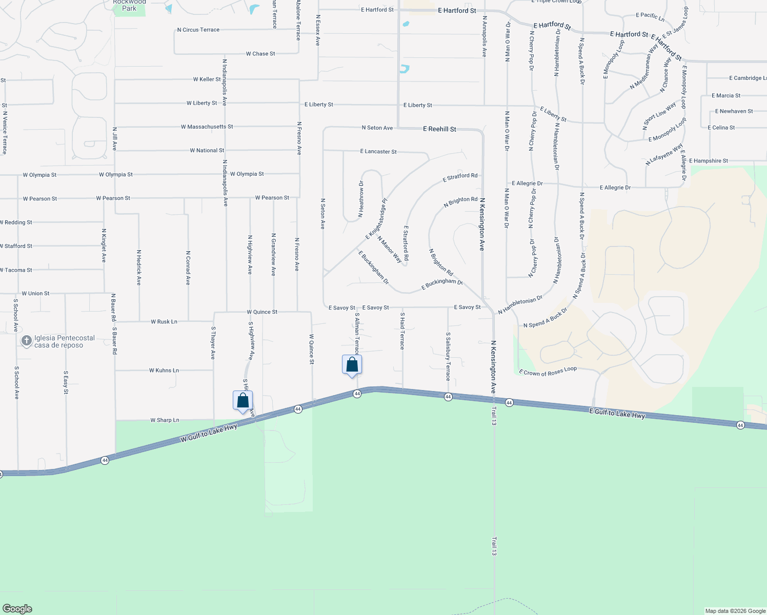 map of restaurants, bars, coffee shops, grocery stores, and more near 340 East Savoy Street in Lecanto