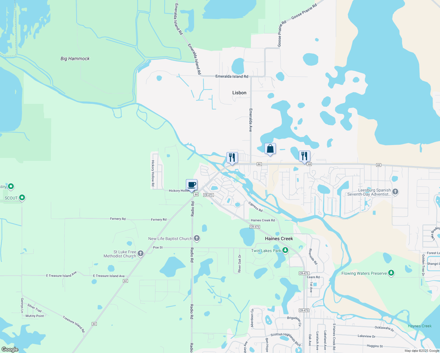 map of restaurants, bars, coffee shops, grocery stores, and more near 97 Jodi Avenue in Leesburg