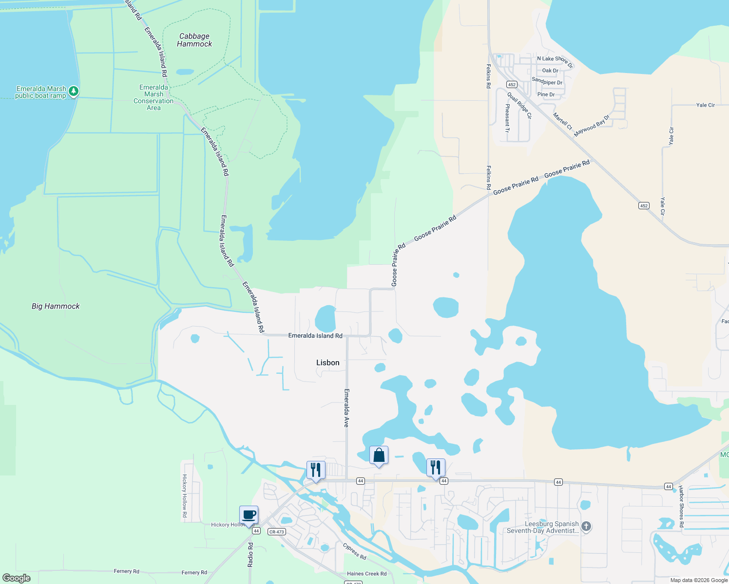 map of restaurants, bars, coffee shops, grocery stores, and more near 10673 Goose Prairie Road in Leesburg