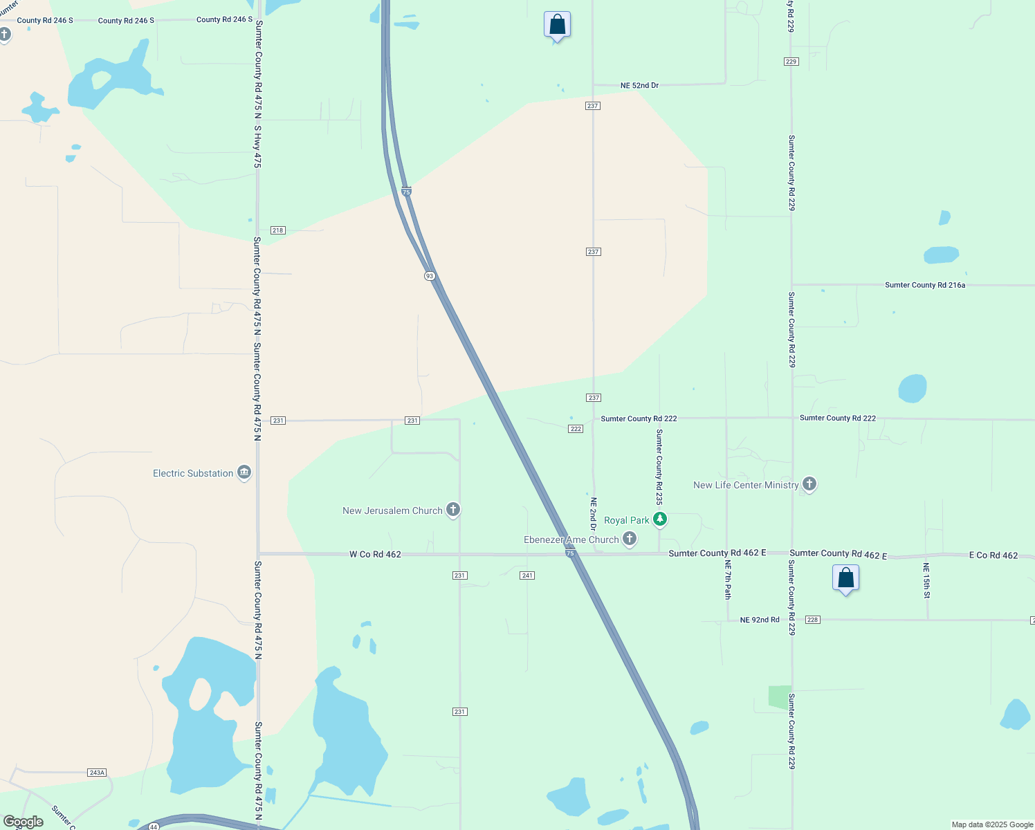 map of restaurants, bars, coffee shops, grocery stores, and more near 10 Northeast 99th Boulevard in Wildwood