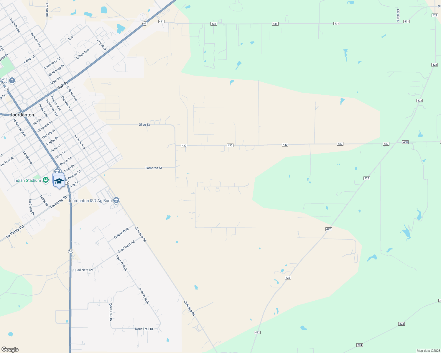 map of restaurants, bars, coffee shops, grocery stores, and more near 109 Lost Lane in Jourdanton