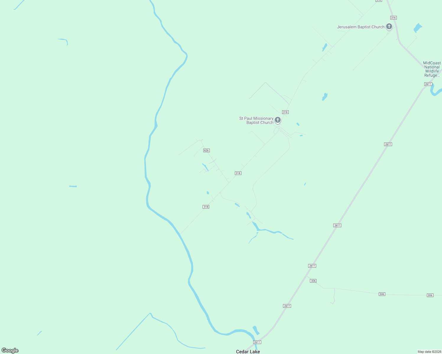 map of restaurants, bars, coffee shops, grocery stores, and more near 199 County Road 626 in Brazoria