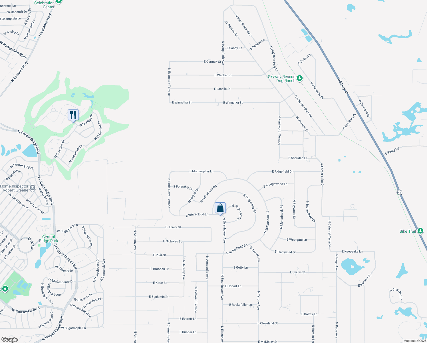 map of restaurants, bars, coffee shops, grocery stores, and more near 956 East Morningstar Lane in Hernando