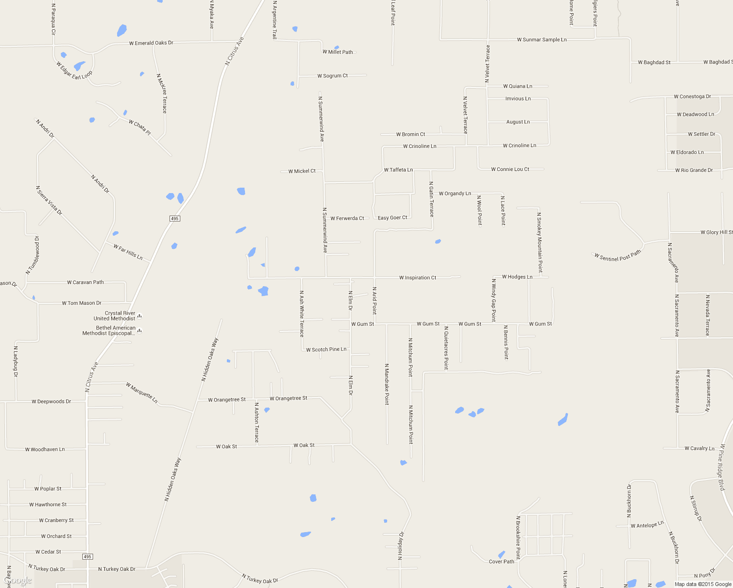 map of restaurants, bars, coffee shops, grocery stores, and more near 8015 West Baja Court in Crystal River