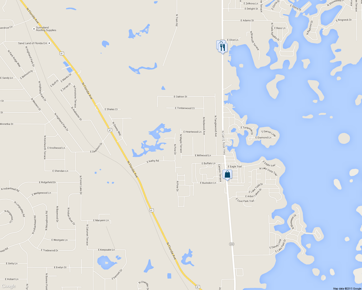 map of restaurants, bars, coffee shops, grocery stores, and more near 4875 North Maple Terrace in Hernando