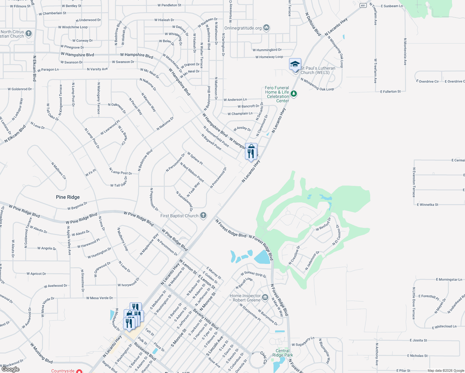 map of restaurants, bars, coffee shops, grocery stores, and more near 5080 North Red Ribbon Point in Beverly Hills