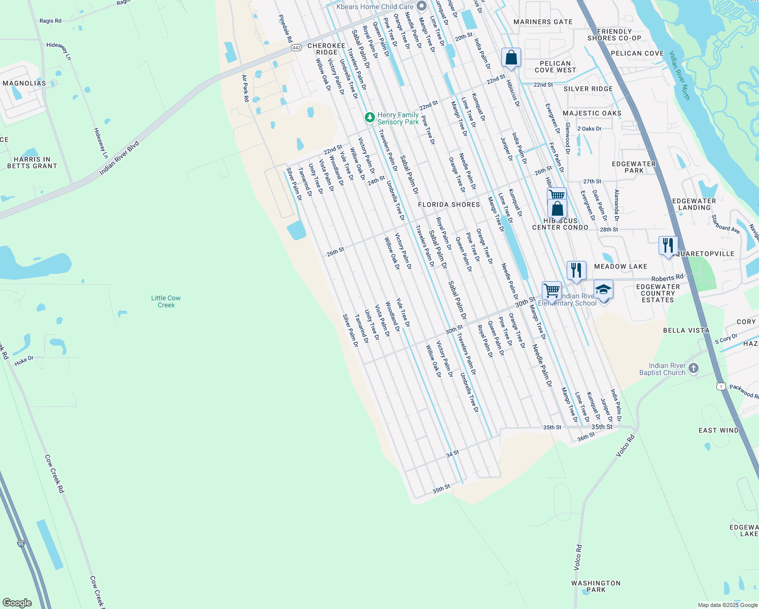 map of restaurants, bars, coffee shops, grocery stores, and more near 2819 Vista Palm Dr in Edgewater