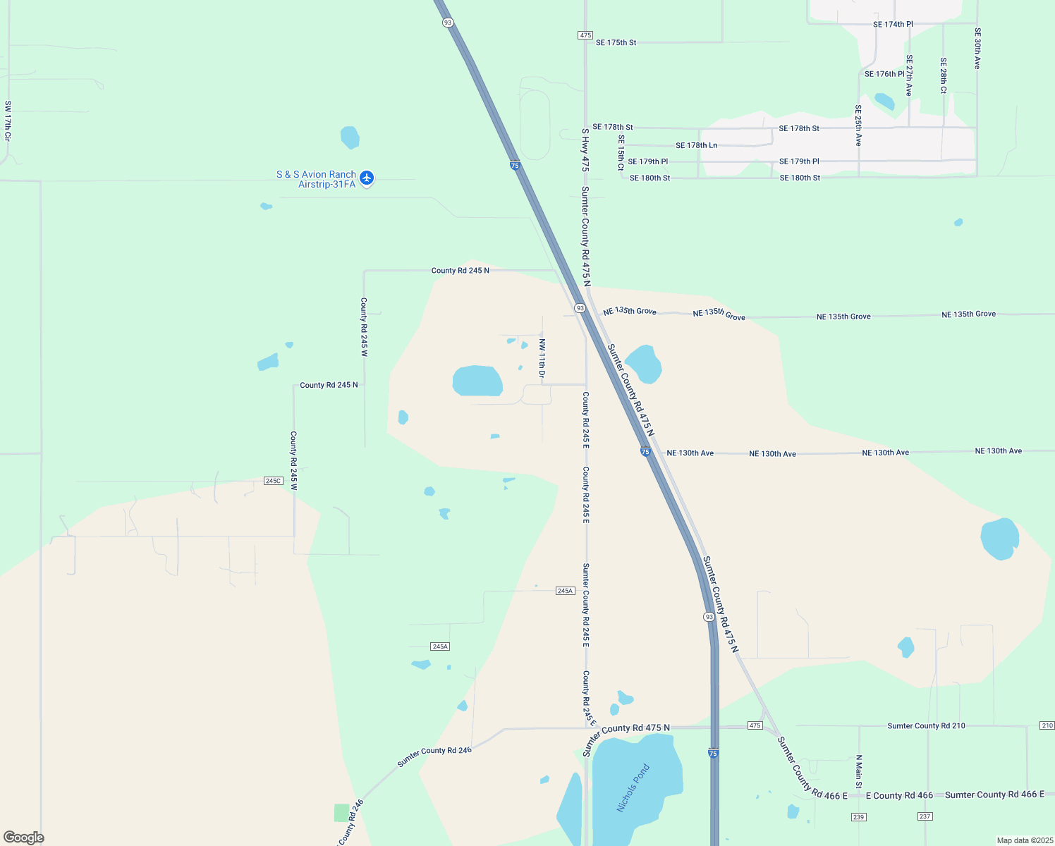 map of restaurants, bars, coffee shops, grocery stores, and more near 13118 Co Road 245 East in Oxford