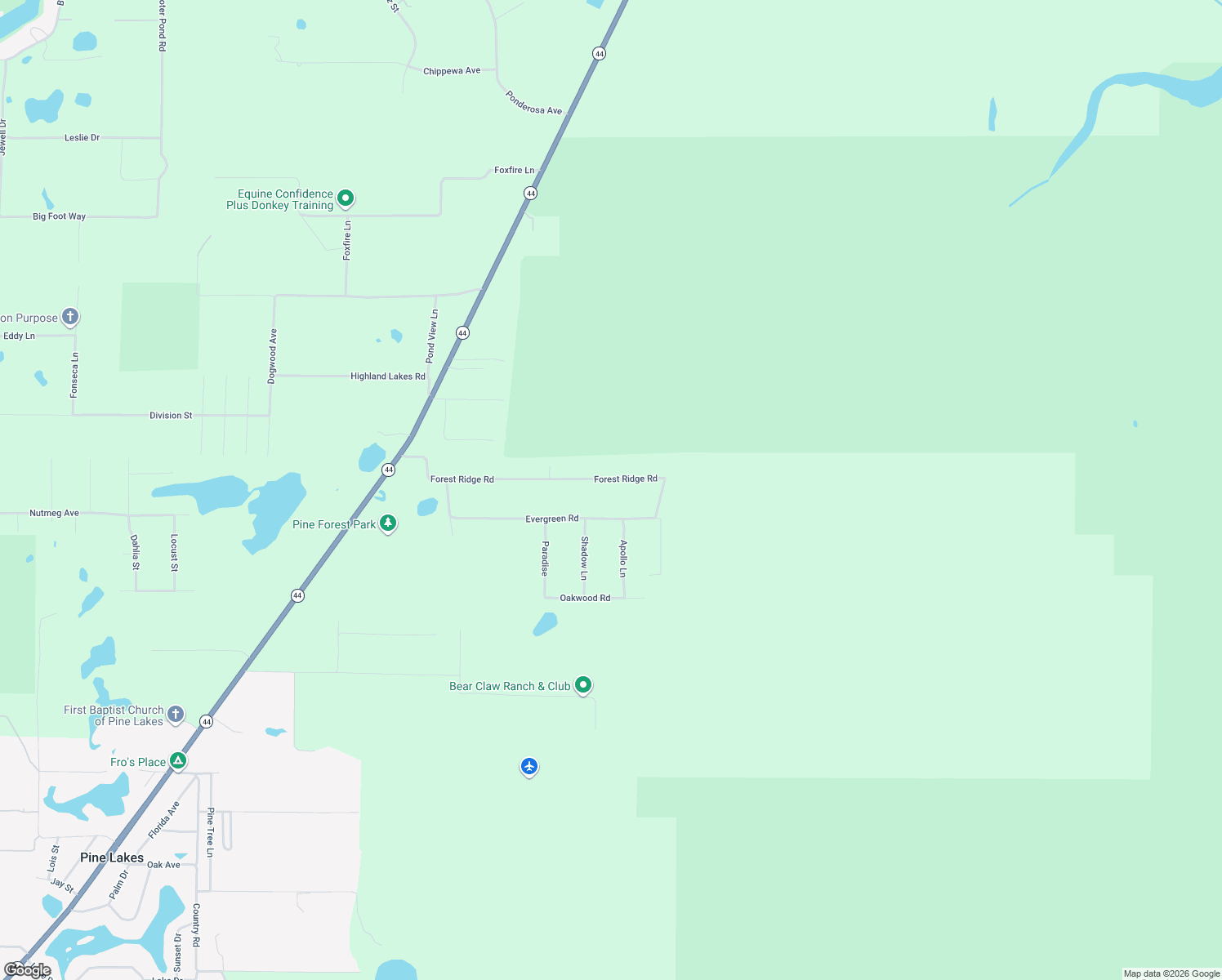 map of restaurants, bars, coffee shops, grocery stores, and more near 33242 Forest Ridge Road in DeLand