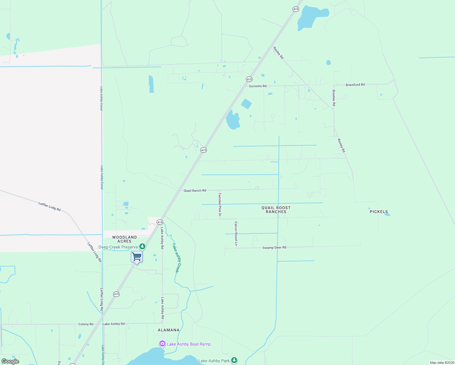 map of restaurants, bars, coffee shops, grocery stores, and more near 4191 Quail Ranch Road in New Smyrna Beach