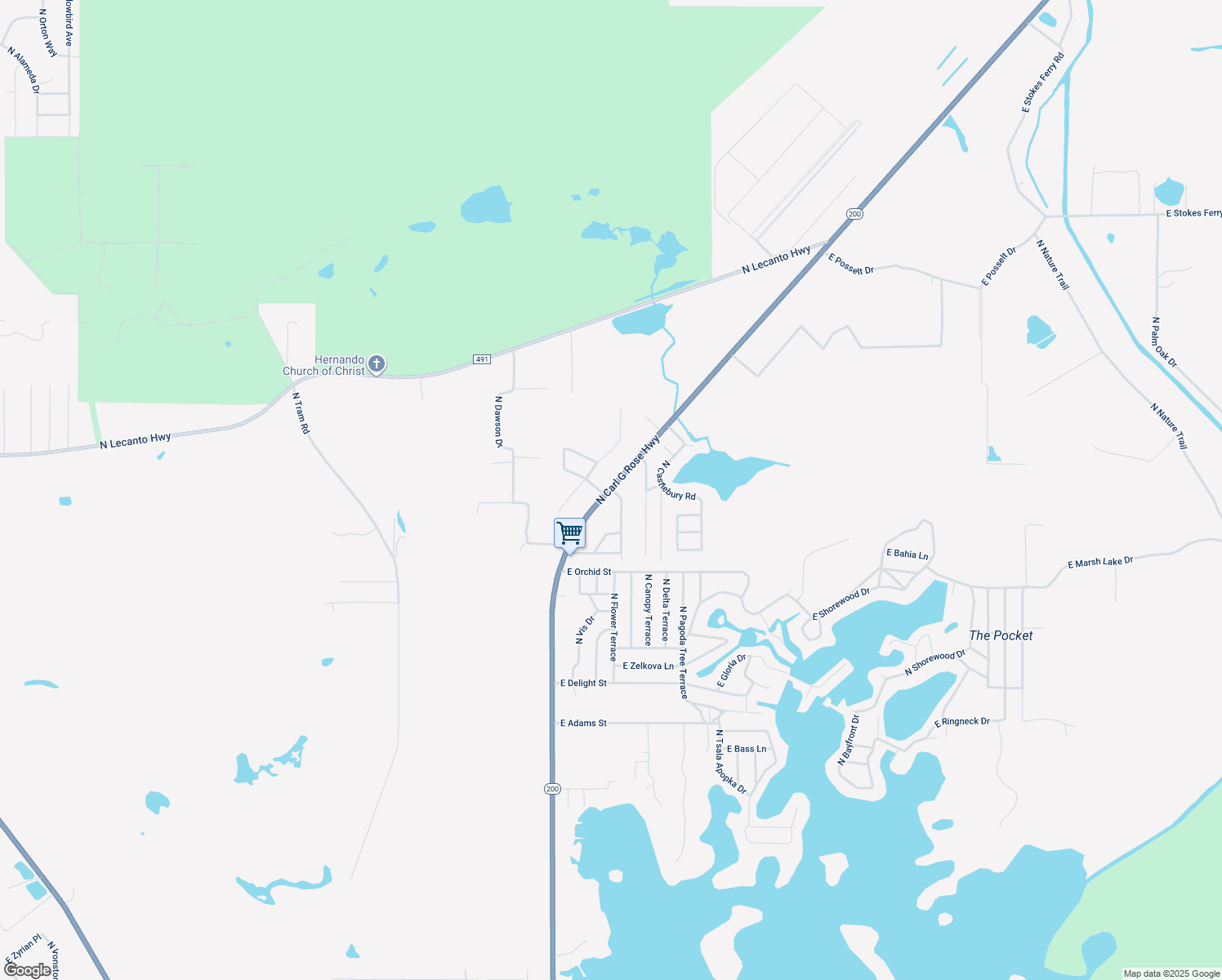 map of restaurants, bars, coffee shops, grocery stores, and more near 9366 North Charles Terrace in Hernando