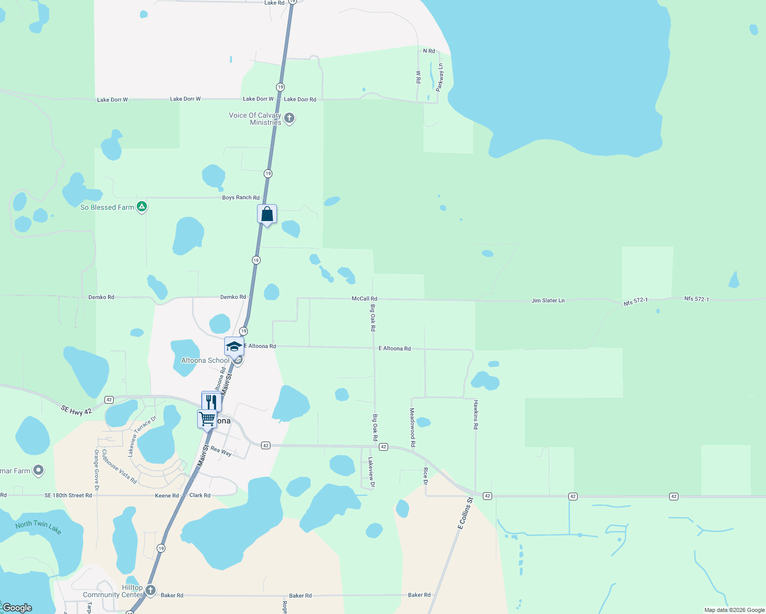 map of restaurants, bars, coffee shops, grocery stores, and more near 19522 McCall Road in Altoona
