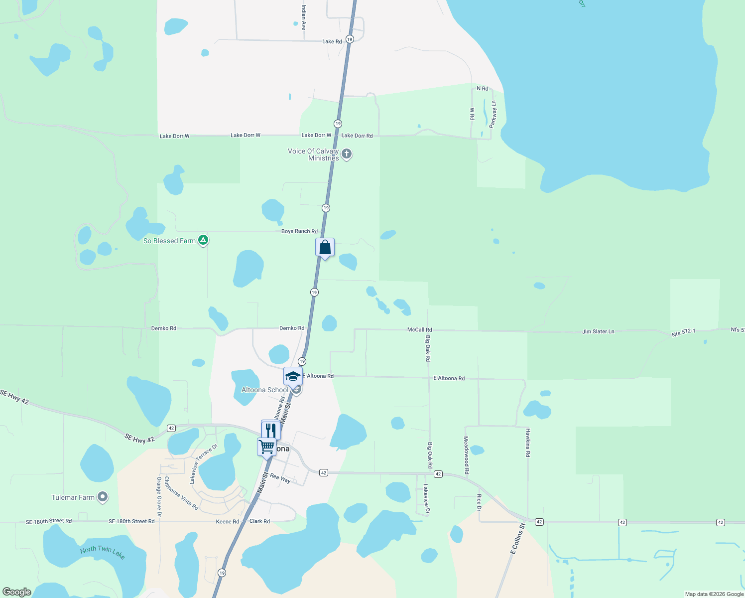 map of restaurants, bars, coffee shops, grocery stores, and more near 19735 McCall Road in Altoona