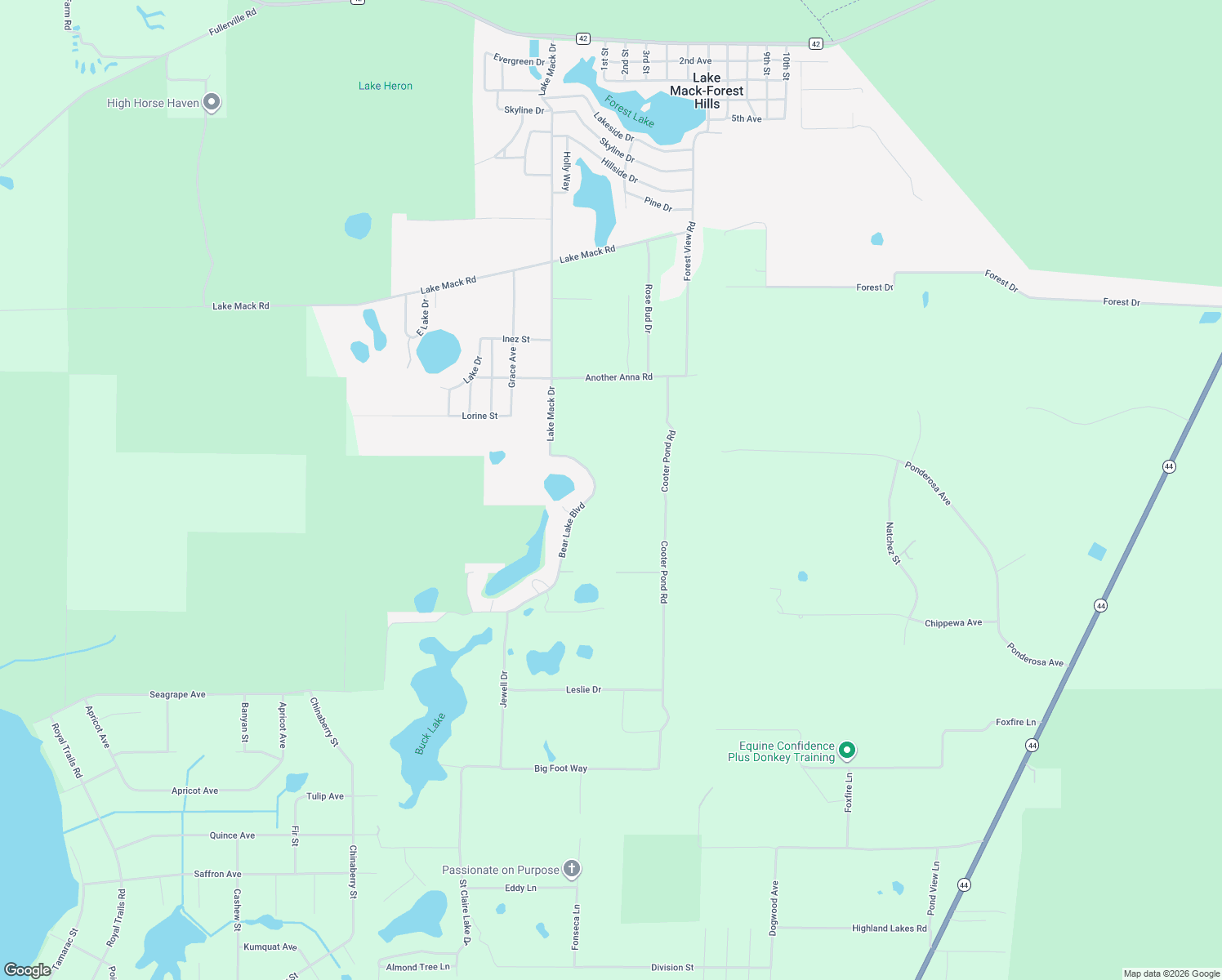 map of restaurants, bars, coffee shops, grocery stores, and more near 43620 Bear Lake Boulevard in DeLand