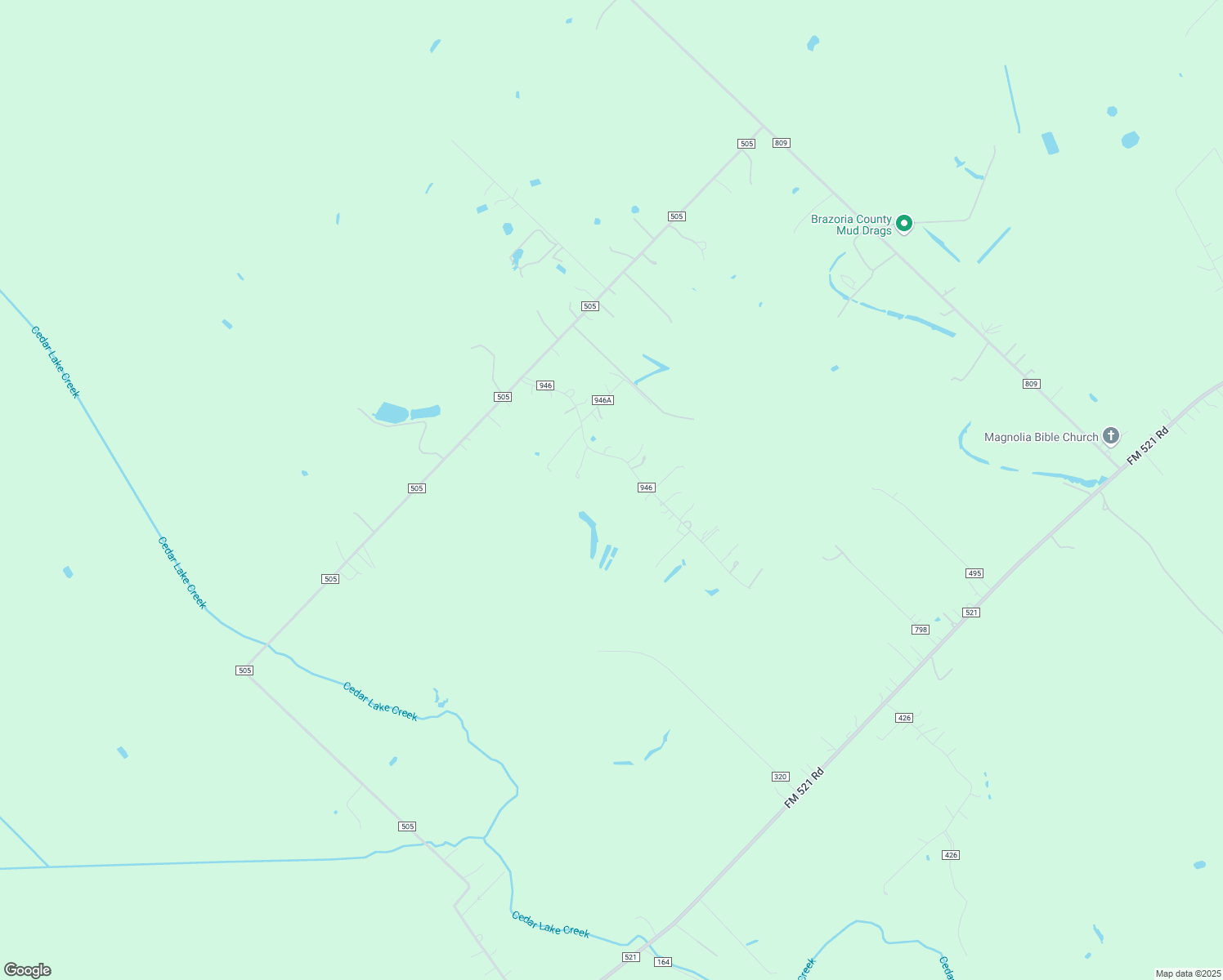map of restaurants, bars, coffee shops, grocery stores, and more near 16324 County Road 946 in Brazoria