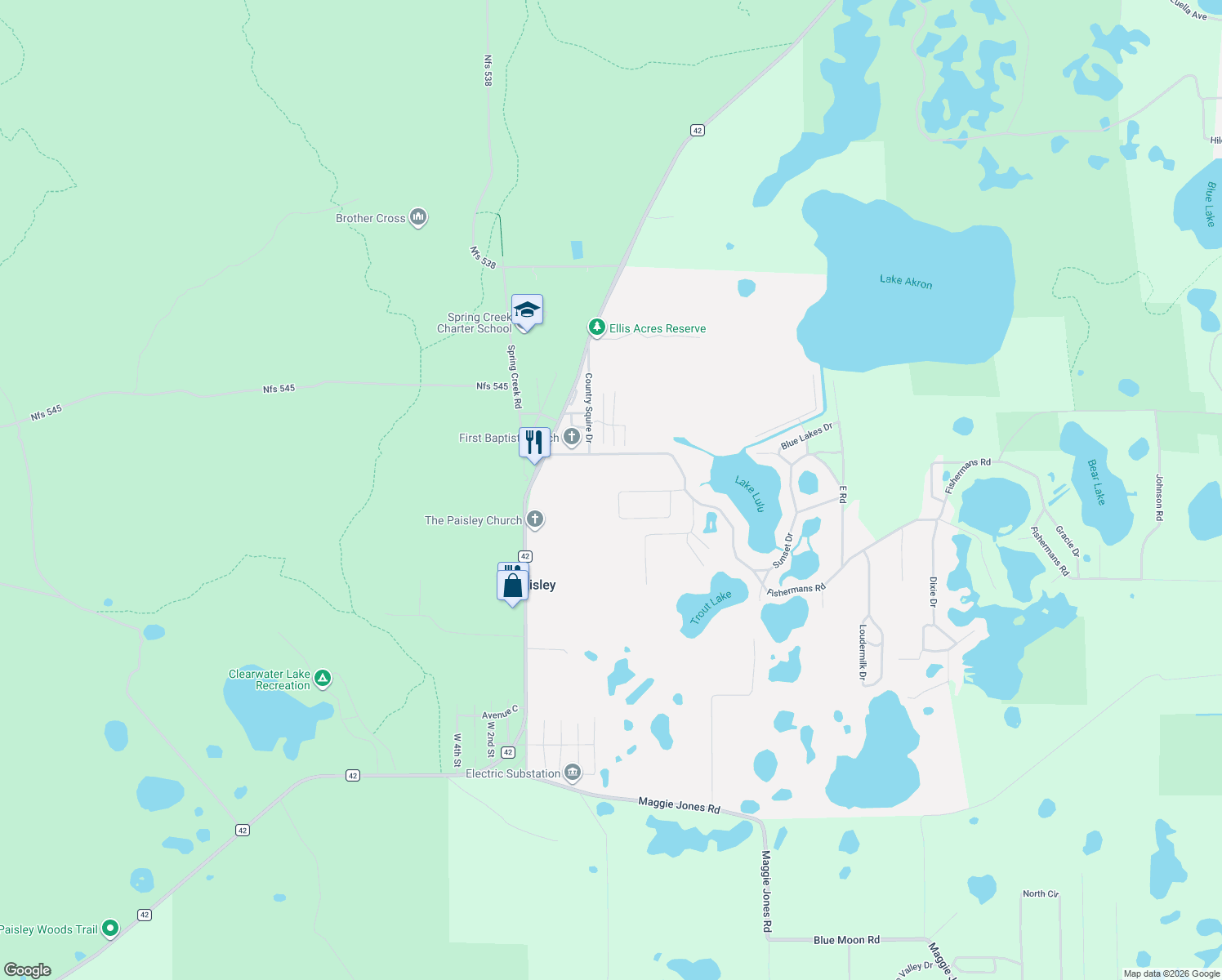 map of restaurants, bars, coffee shops, grocery stores, and more near 25339 Mardon Circle in Paisley