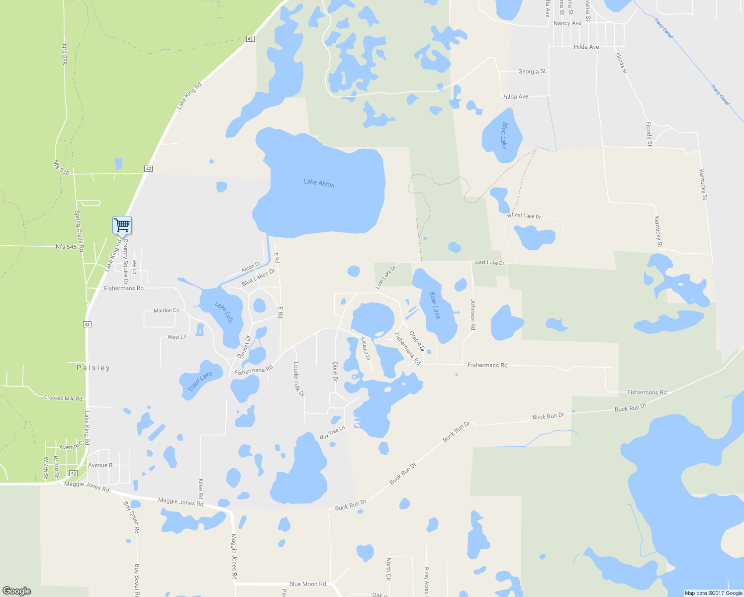 map of restaurants, bars, coffee shops, grocery stores, and more near 26440 Fishermans Road in Paisley