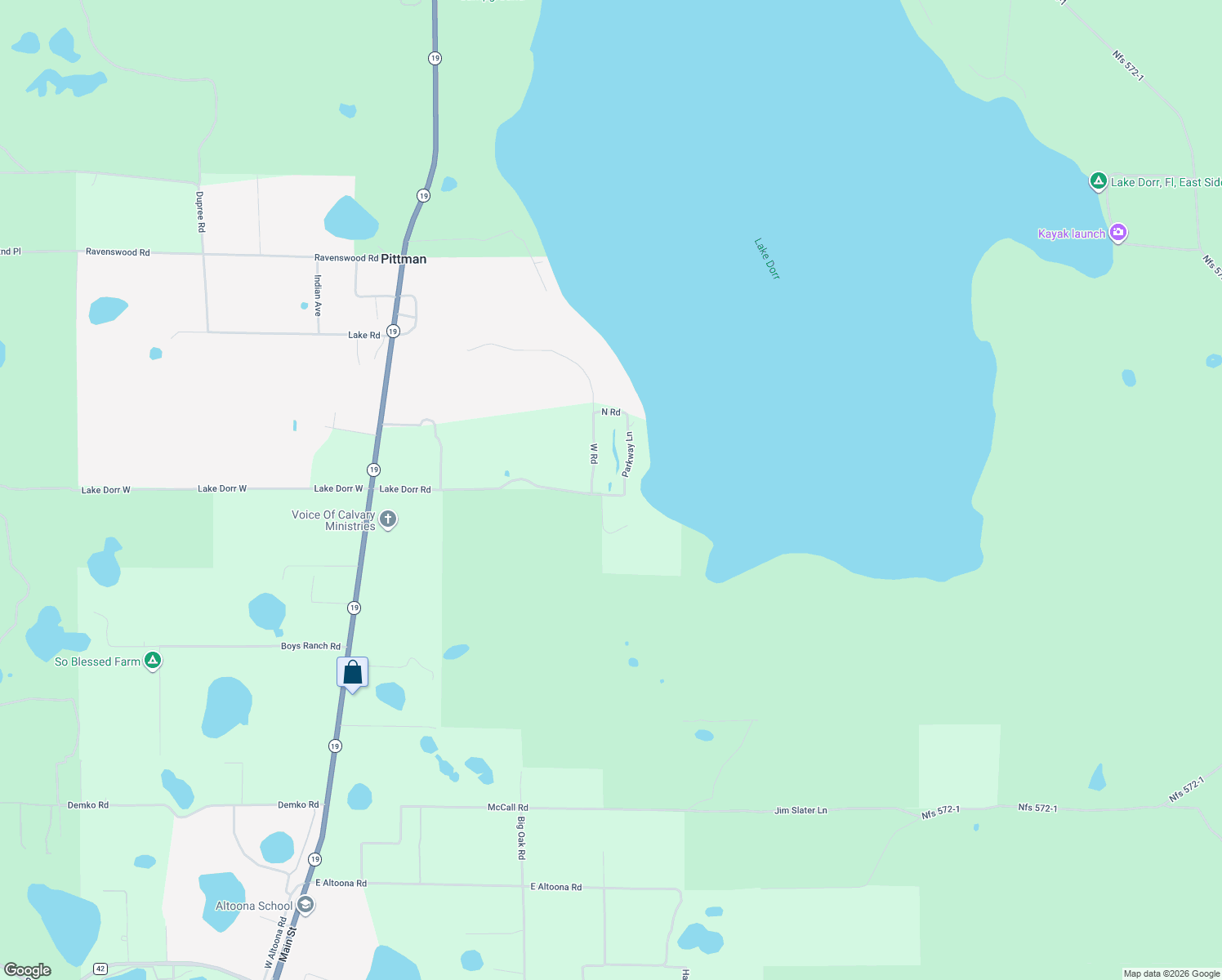 map of restaurants, bars, coffee shops, grocery stores, and more near 19811 Lake Dorr Road in Altoona