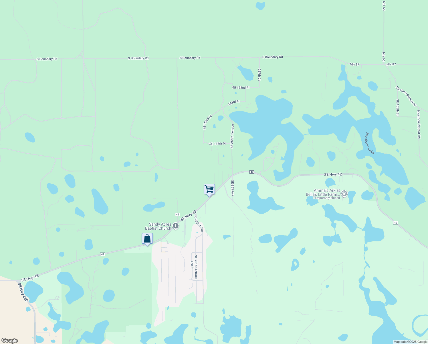 map of restaurants, bars, coffee shops, grocery stores, and more near 16170 253 Court in Umatilla