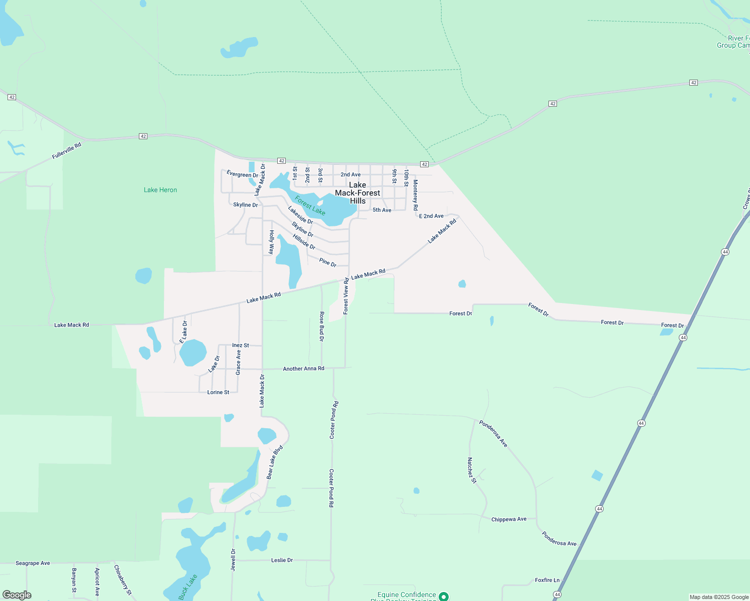 map of restaurants, bars, coffee shops, grocery stores, and more near 44327 Lakeview Road in DeLand