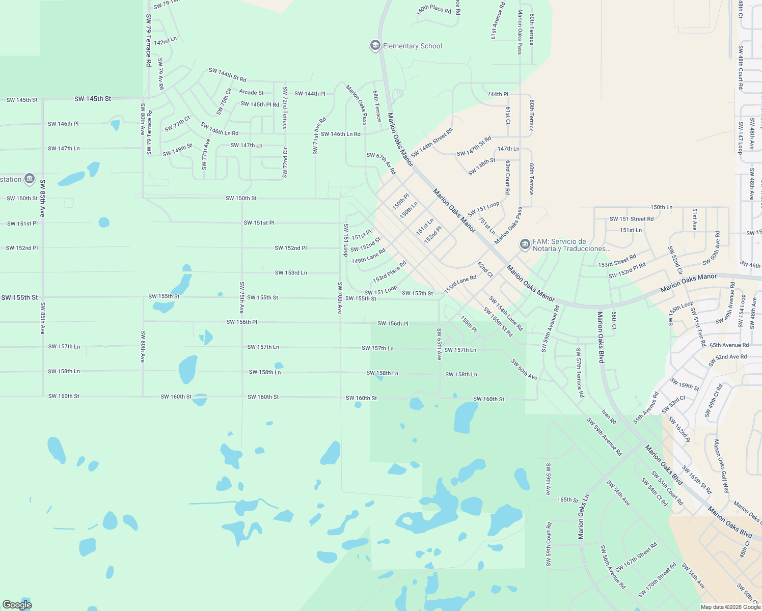 map of restaurants, bars, coffee shops, grocery stores, and more near 6800 Southwest 155th Street in Dunnellon