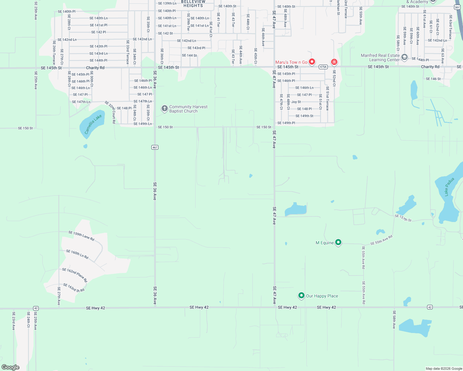 map of restaurants, bars, coffee shops, grocery stores, and more near 4254 SE 150th St in Summerfield