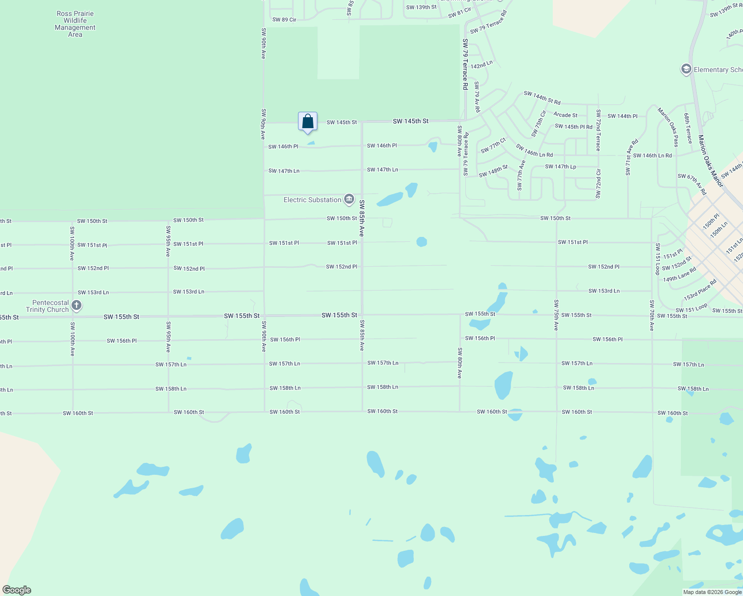 map of restaurants, bars, coffee shops, grocery stores, and more near 8450 Southwest 153rd Lane in Dunnellon