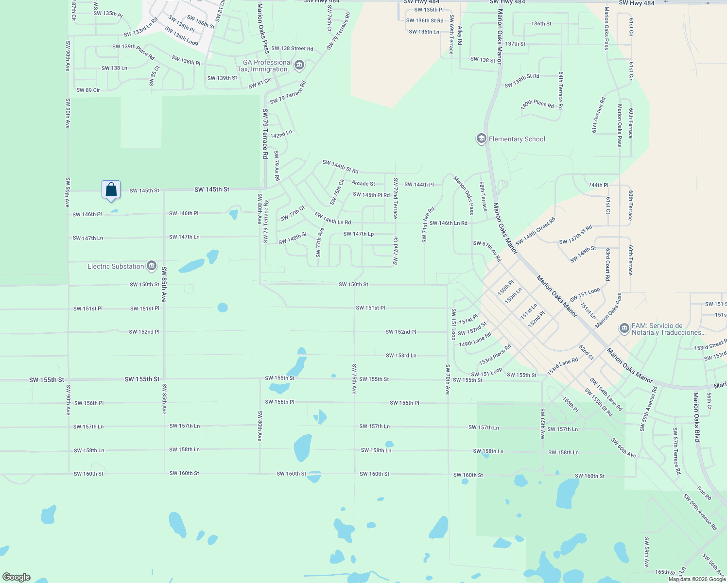 map of restaurants, bars, coffee shops, grocery stores, and more near 7484 Southwest 150th Street in Dunnellon