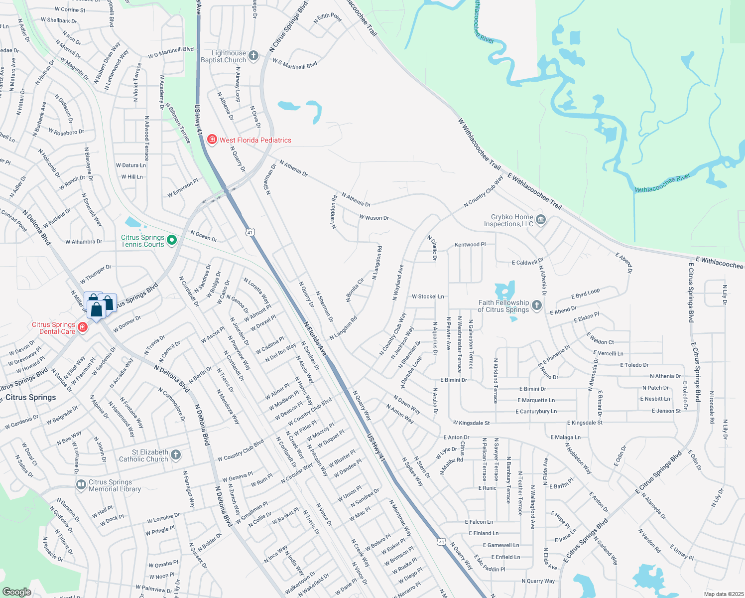 9699 North Langdon Road, Citrus Springs FL Walk Score