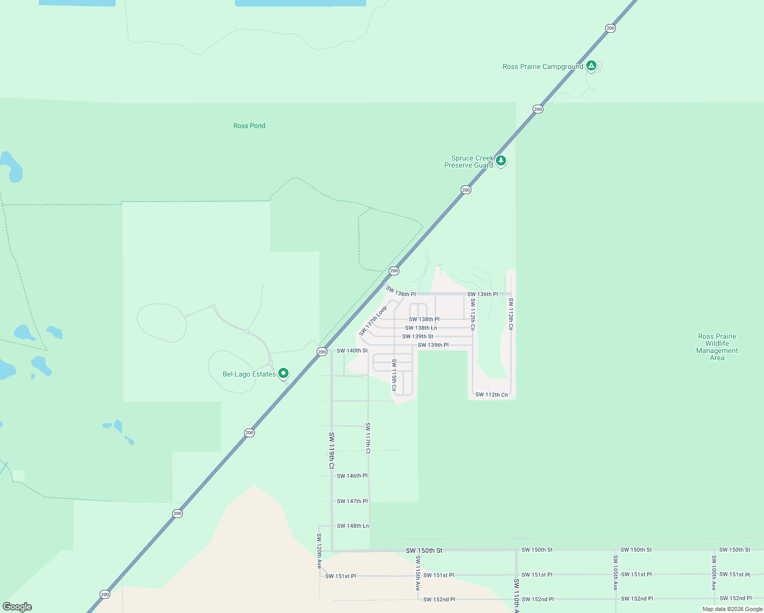 map of restaurants, bars, coffee shops, grocery stores, and more near 11988 Southwest 137th Loop in Dunnellon