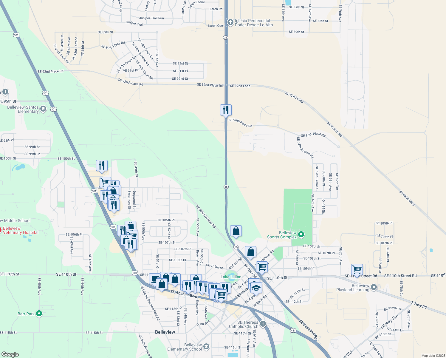 10170 Southeast 58th Avenue Belleview - Lng= 82.053949