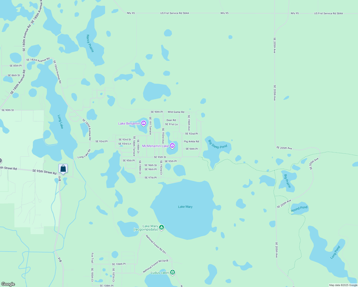 map of restaurants, bars, coffee shops, grocery stores, and more near 9370 Southeast 195th Avenue in Ocklawaha