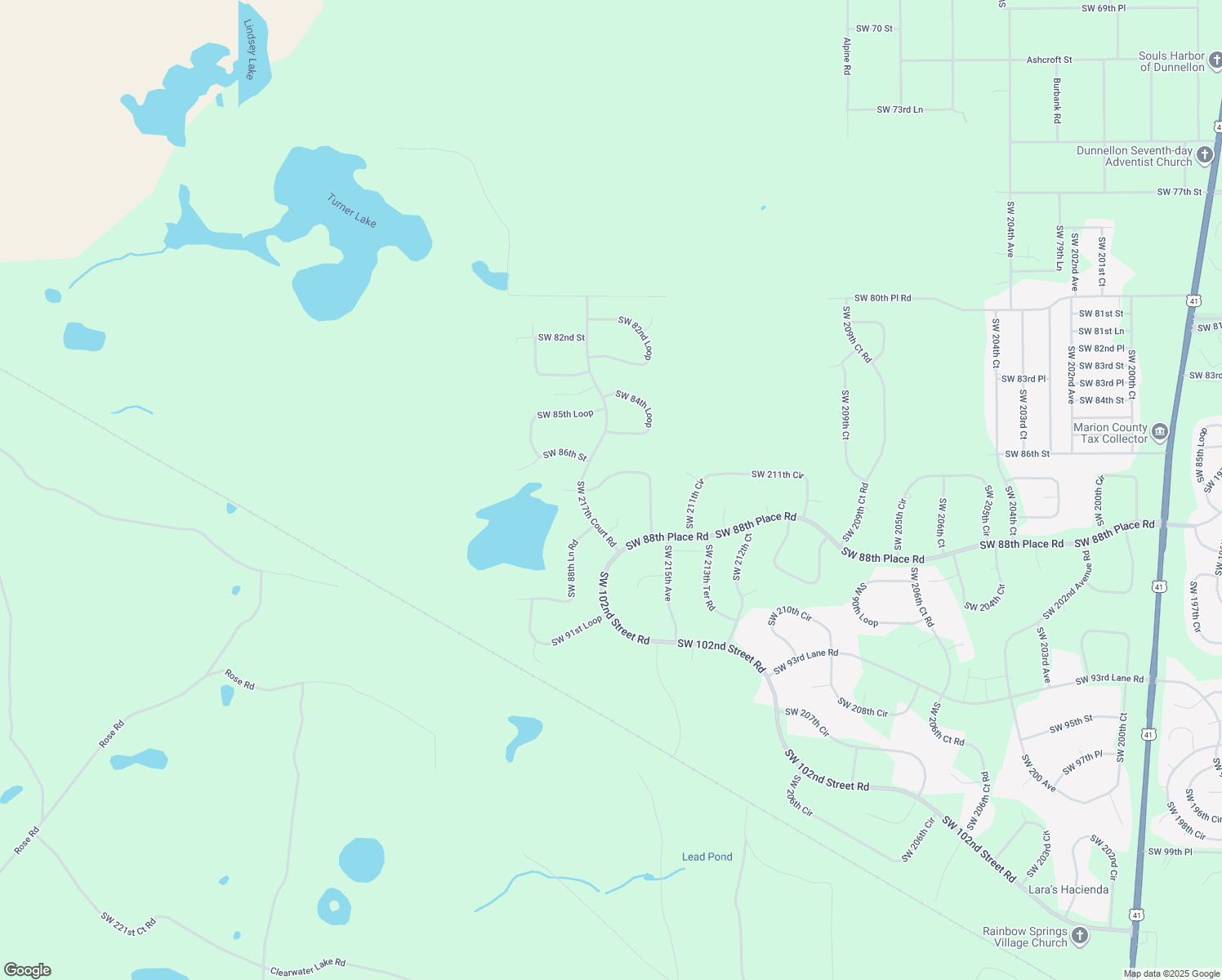 map of restaurants, bars, coffee shops, grocery stores, and more near 21720 Southwest 87th Loop in Dunnellon