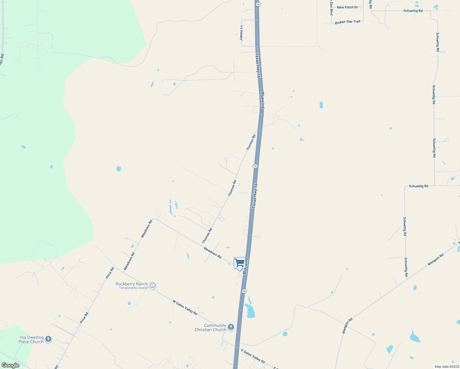 map of restaurants, bars, coffee shops, grocery stores, and more near 454 Thomas Road in Poteet