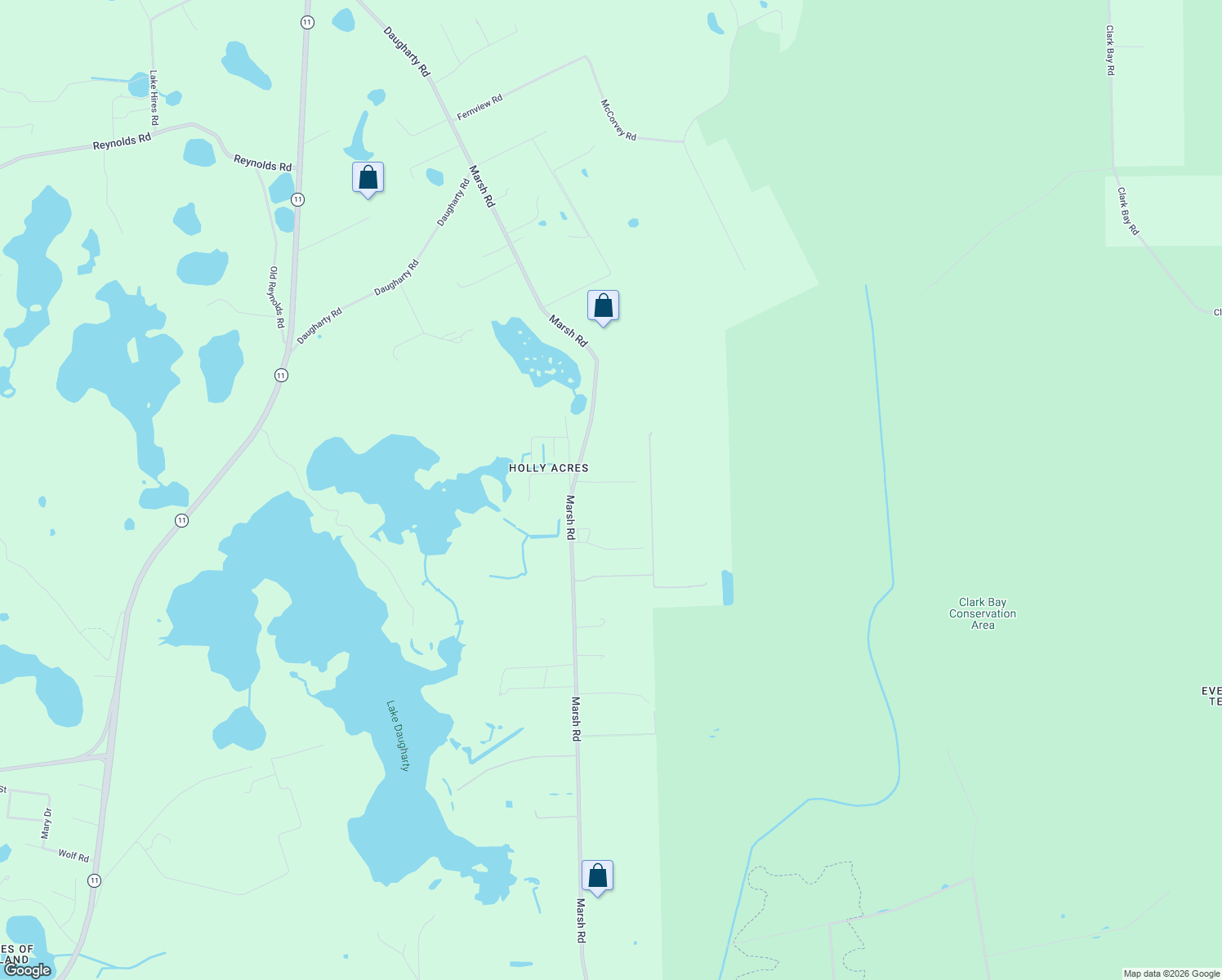 map of restaurants, bars, coffee shops, grocery stores, and more near 4173 Marsh Road in DeLand