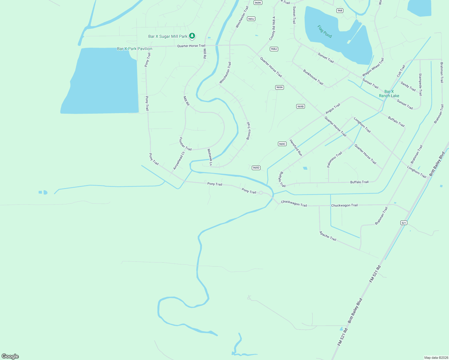 map of restaurants, bars, coffee shops, grocery stores, and more near 645 Pony Trail in Angleton