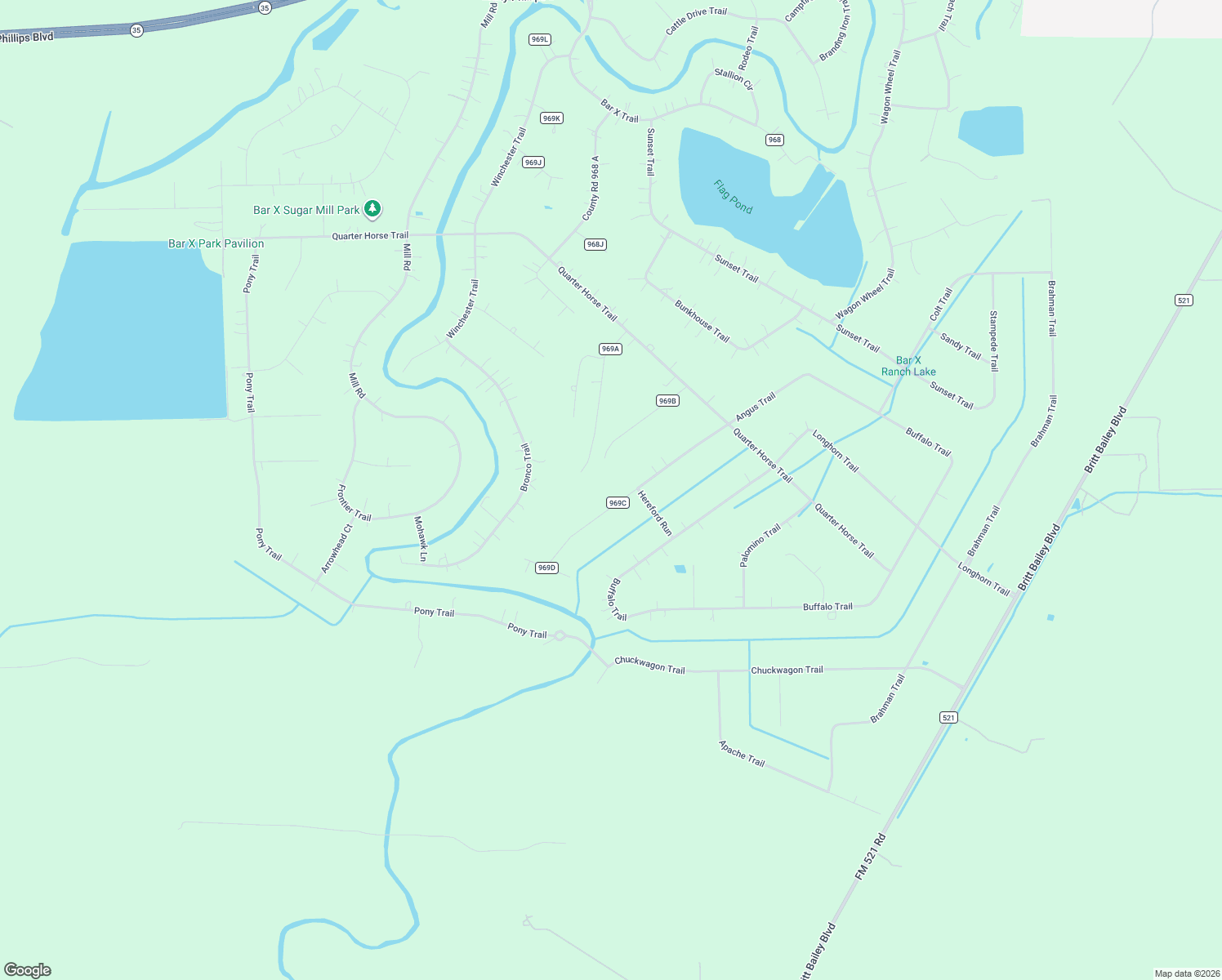 map of restaurants, bars, coffee shops, grocery stores, and more near 1044 Angus Trail in Angleton