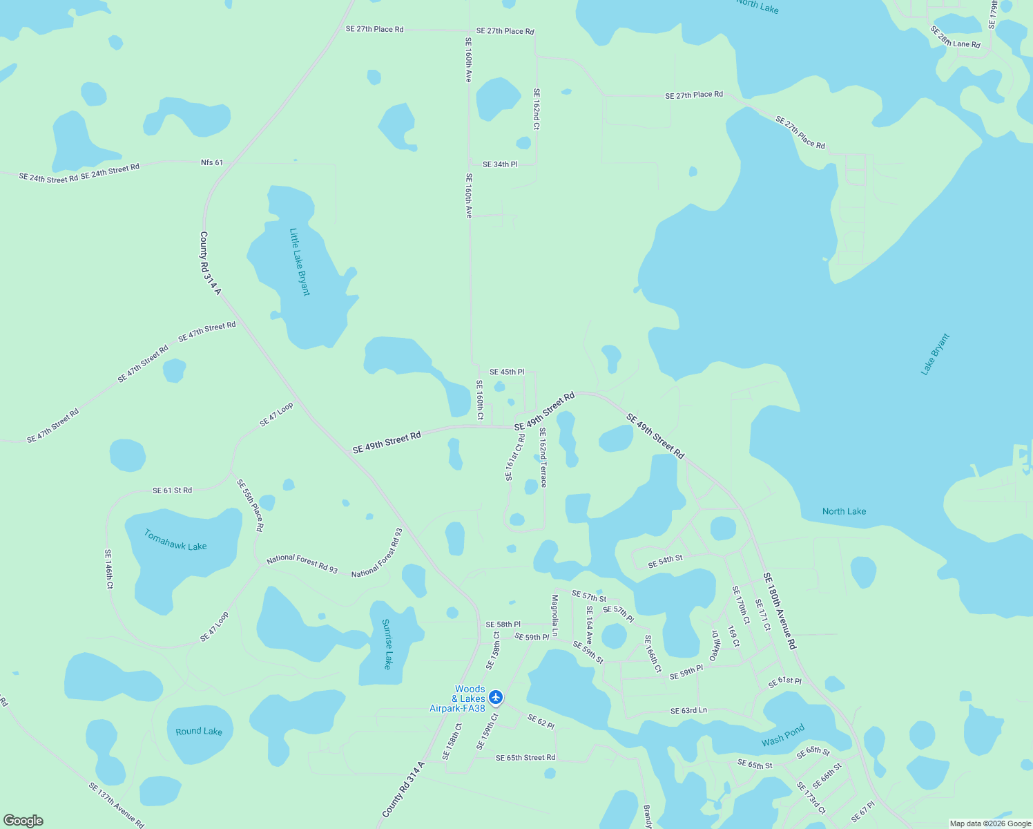 map of restaurants, bars, coffee shops, grocery stores, and more near 4771 Southeast 161st Court in Ocklawaha