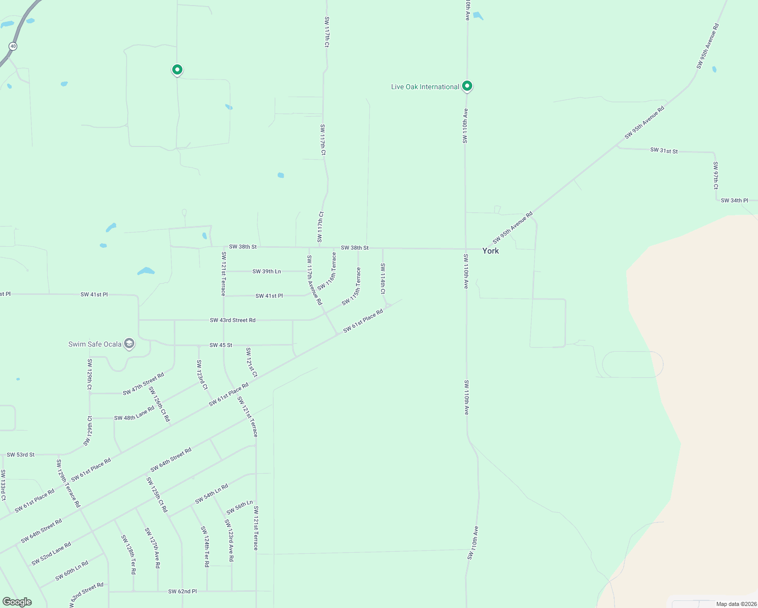 map of restaurants, bars, coffee shops, grocery stores, and more near 11465 Southwest 61st Place Road in Ocala
