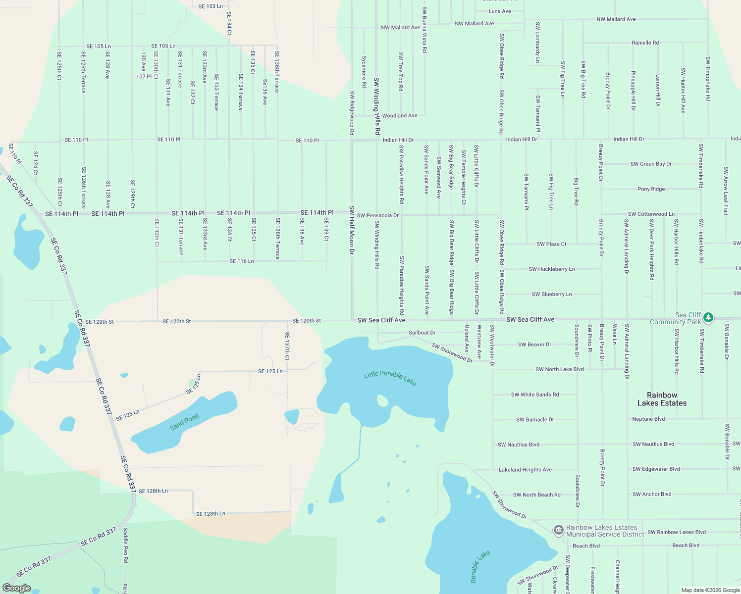 map of restaurants, bars, coffee shops, grocery stores, and more near 2270 Southwest Winding Hills Road in Dunnellon