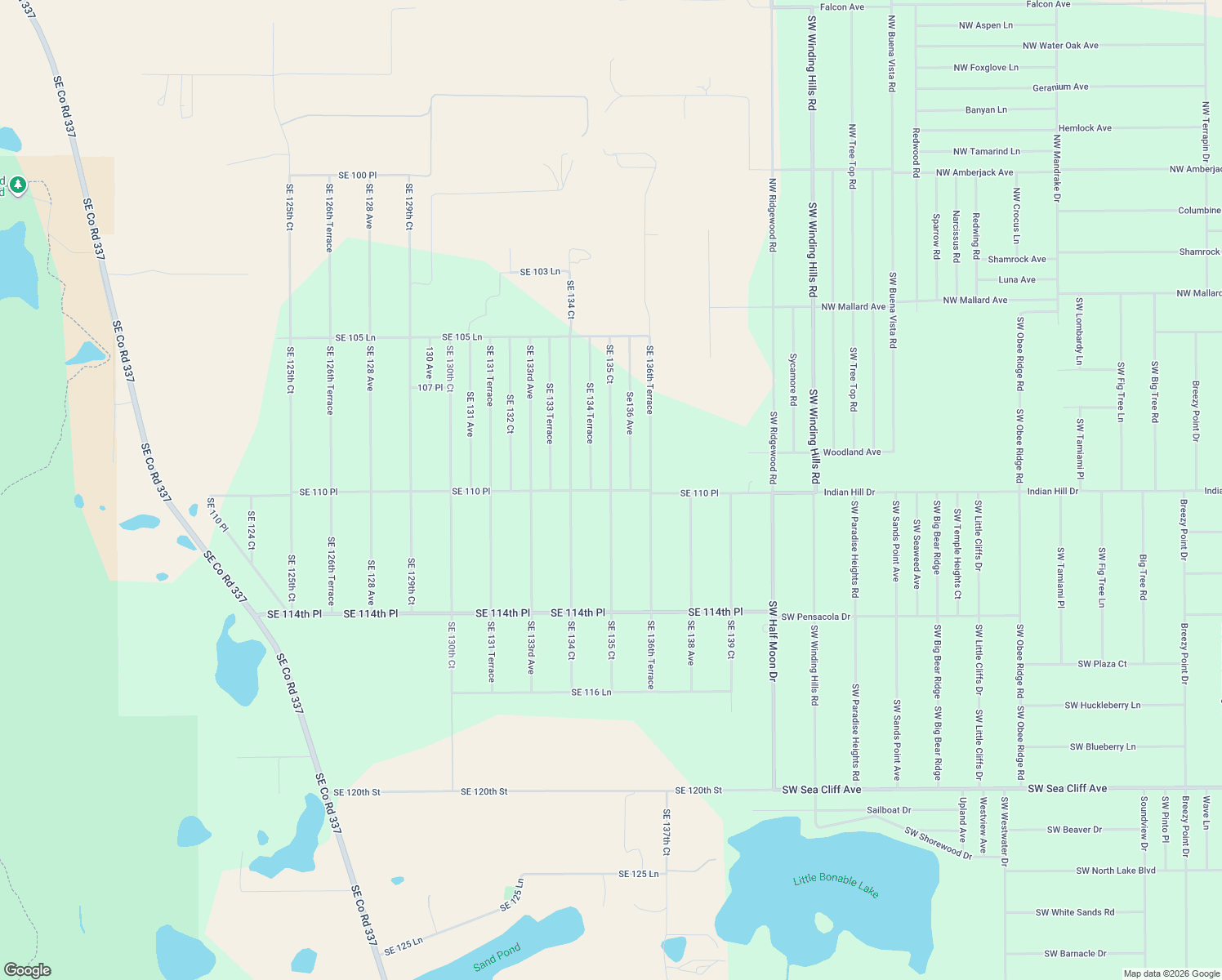 map of restaurants, bars, coffee shops, grocery stores, and more near Southeast 135 Court in Dunnellon