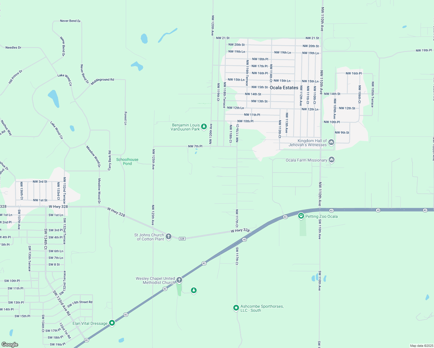 map of restaurants, bars, coffee shops, grocery stores, and more near 458 Northwest 117th Court in Ocala