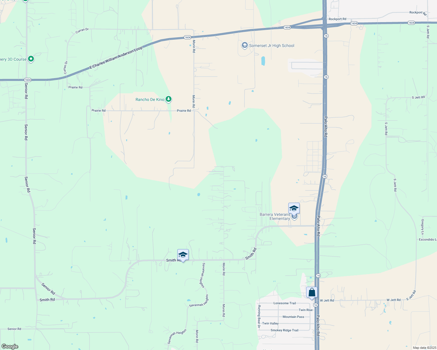 map of restaurants, bars, coffee shops, grocery stores, and more near 20561 Morin Rd in Von Ormy