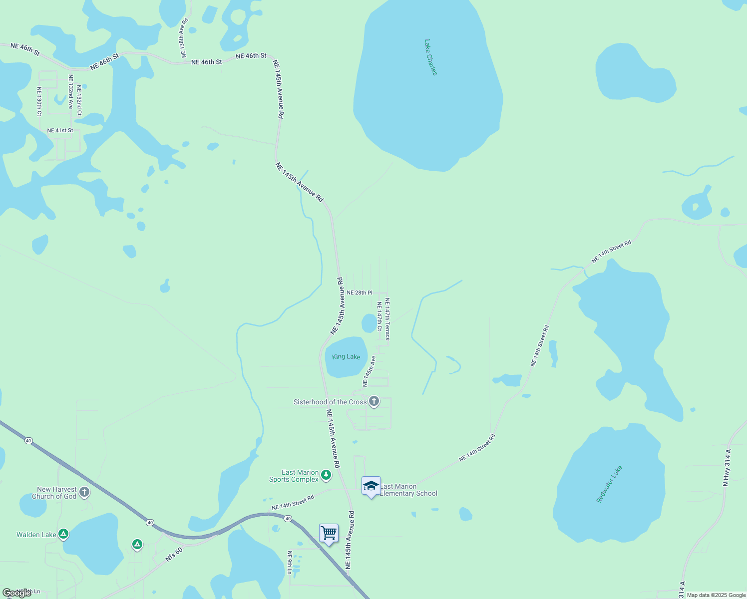 map of restaurants, bars, coffee shops, grocery stores, and more near 2801 Arrowhead Trail in Silver Springs