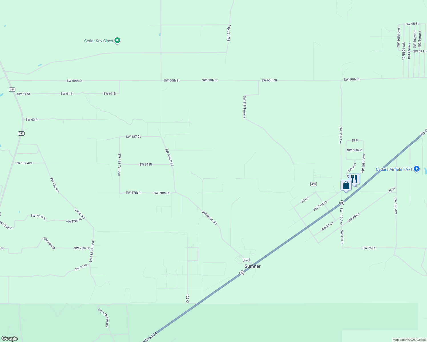 map of restaurants, bars, coffee shops, grocery stores, and more near 12051 Southwest 68th Lane in Cedar Key