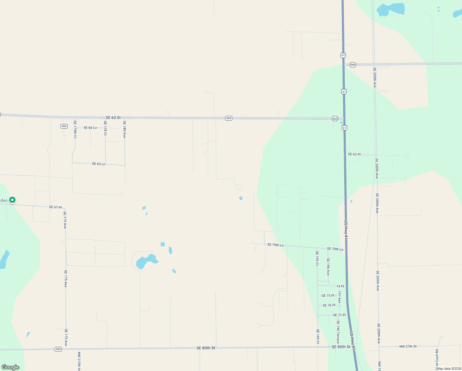 map of restaurants, bars, coffee shops, grocery stores, and more near 18730 Southeast 60 Street in Morriston