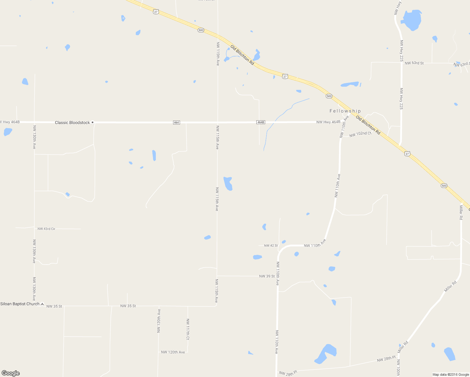 map of restaurants, bars, coffee shops, grocery stores, and more near 4829 Northwest 115th Avenue in Ocala