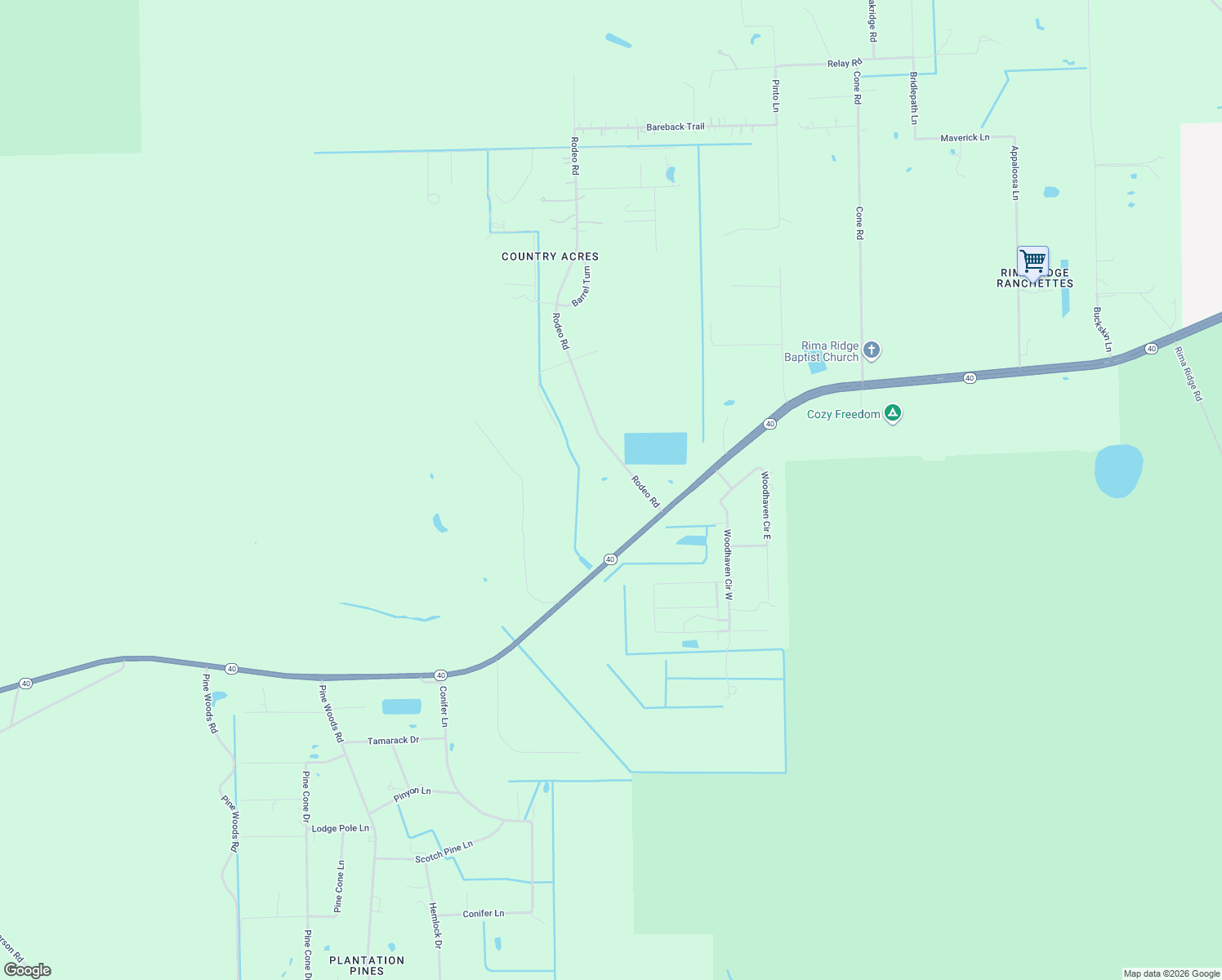 map of restaurants, bars, coffee shops, grocery stores, and more near 120 Rodeo Road in Ormond Beach